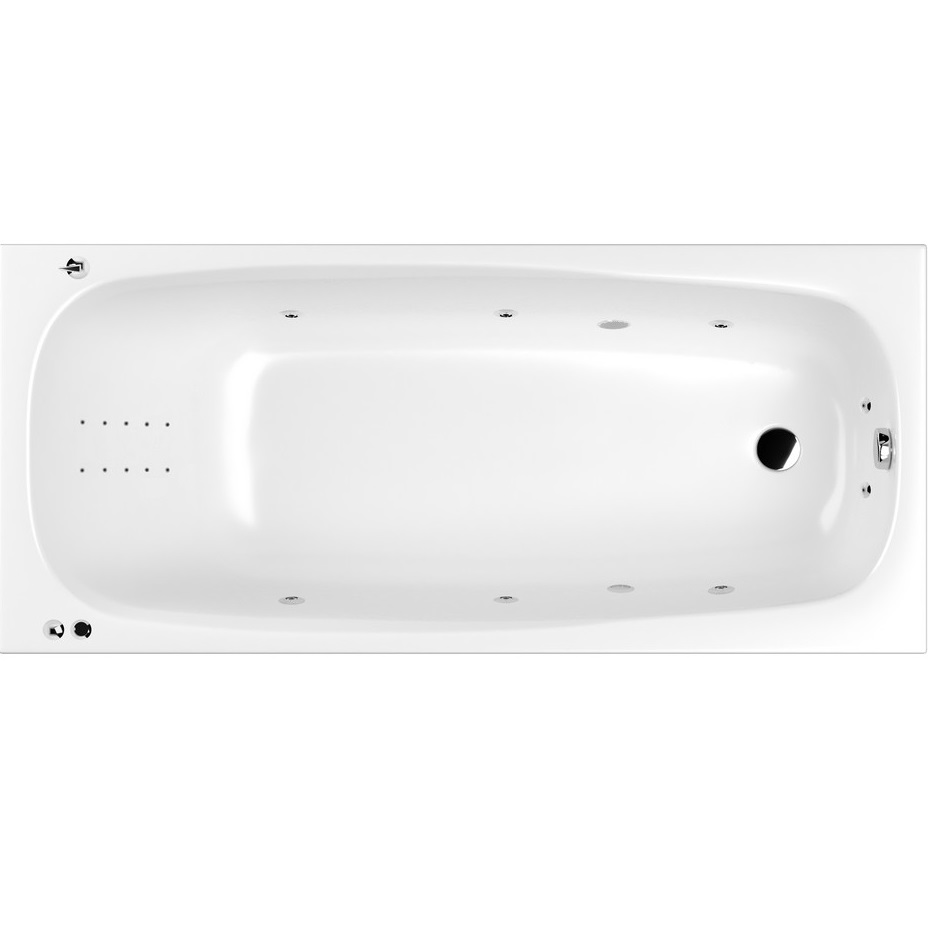 Ванна гидромассажная Whitecross Layla SMART NANO 0102.170075.100.SMARTNANO.CR 170x75 (белый глянцевый, хром), каркас, слив-перелив
